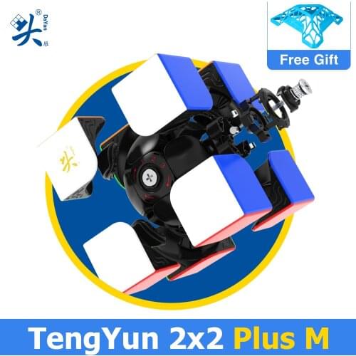 2021 DaYan TengYun 2x2x2 Plus M Magnetic Speed Cube TengYun V2 M Cubos Magico Educational Brain Teaser Toys Puzzle for Kids