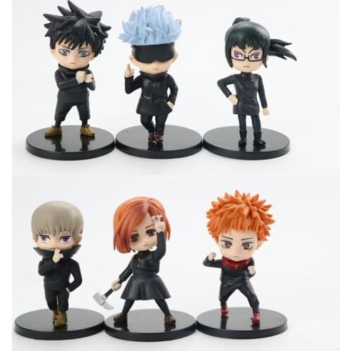 Anime Jujutsu Kaisen Megumi Nobara Yuji Satoru Pvc Action Figure Toys 100mm Jujutsu Kaisen Figurine Toy For Xmas Gift 6pcs/set