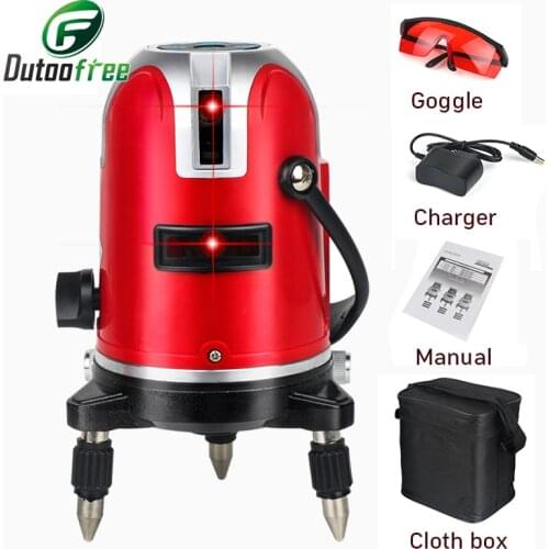 Rotary LD 635nm Outdoor Mode - Receiver And Tilt Slash Available Auto Line Laser Level 360 Laser Leveling laser 5 Line