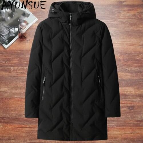 AYUNSUE Mens Down Jacket Hooded Plus Size Winter Coat Men Clothing Parkas 90% White Duck Down Coats Puffer Jacket 2020 KJ5395