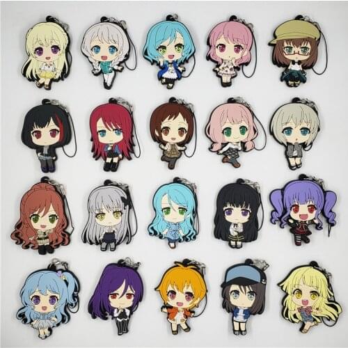 BanG Dream! Japanese anime figure rubber Silicone mobile phone charms/keychain