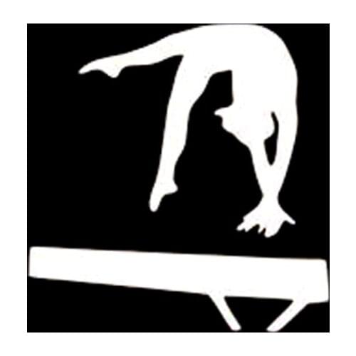 Gymnastics Sports Pattern Car Decals Fashion Car Decoration Personality Pvc Car Window Waterproof Sticker Black/white, 13cm*13cm