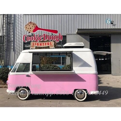 4.32m Retro Mobile Food Van Carts Crepe Cart Sandwich Kiosk Electric Hot Dog Cart Bubble Tea Truck