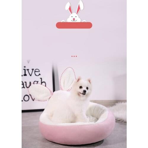 Pet Cat Bed Cozy House Removable Washable Mat Cave Rabbit Ear Soft Dog Kennel Bed Warm Velvet Pet Nest Sofa Cushion Sleeping Bag