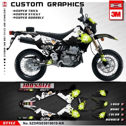 KUNGFU GRAPHICS Motocross Stickers MX Decals for DRZ400SM DRZ 400 Enduro 1999 to 2019 KLX 400R 2002 2003 2004