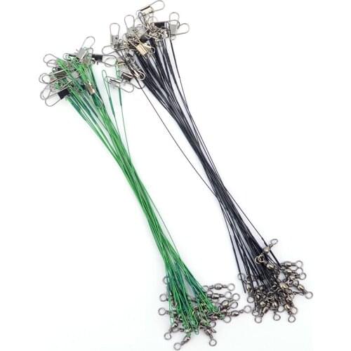 Wire Leader Fishing Line 20pcs/lot 15cm 20cm 25cm 30cm Steel Wire Fishing Line Fishing Lure Trace Wire Leader Line