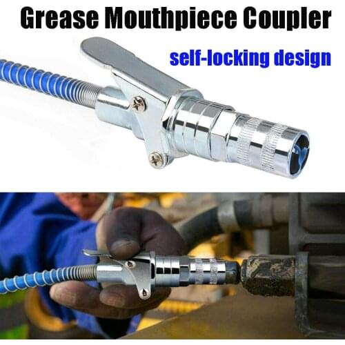 Grease Gun Adapter Hose Kit Mouthpiece Coupler Heavy-Duty Quick Lock And Release Grease Coupler Mouthpiece Coupling For Cone