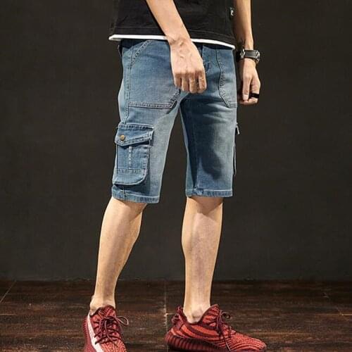 Mens Denim Shorts Summer Mens multi-pocket Cowboy Short Pants Male Casual Trousers Plus Size Jogger Men Bottoms