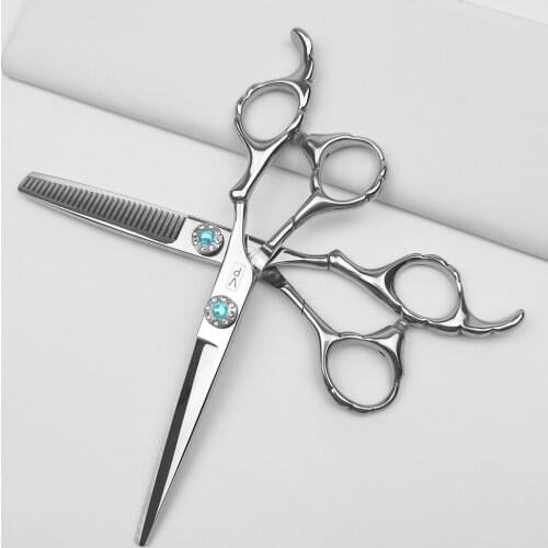 6.0'' JP 440C Professional Hairdressing Hair Scissors Set Cutting& Thinning Barber Shears Hair Stainless Steel Barbershop Set