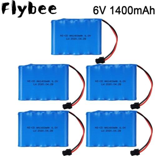 1-5pcs AA 1400mah 6v NiCD Battery For Rc toys Cars Tanks Robots Boats Guns battery parts 6v Rechargeable Battery AA Battery