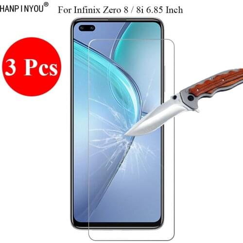 3 Pcs/Lot New 9H 2.5D Tempered Glass Screen Protector For Infinix Zero 8 / 8i 6.85" Protective Film + Clean Tools