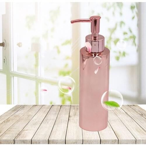 New Cylindrical Rose Gold 304 Stainless Steel Lotion Bottle Manual Liquid Soap Dispenser