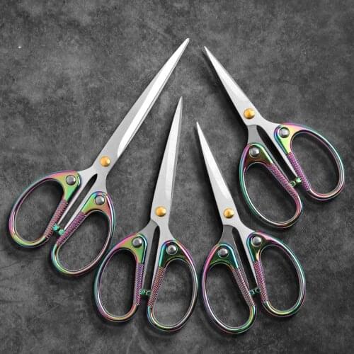 1Pc Color Titanium Stainless Steel Vintage Scissors Sewing Scissors for Needlework Tailor Shears Fabric DIY Tool Cutter