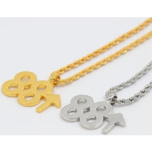 European And American Hip Hop Pendant Necklace Rich Brian Haier 88 Rising Digital Men And Women Pendant Necklace Personality Acc