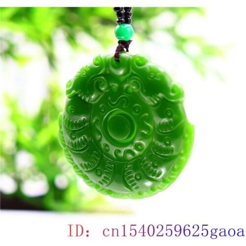 Green Jade Dragon Pendant Necklace Charm Jadeite Women Amulet Men Chinese Fashion for Gifts Carved Natural Jewelry