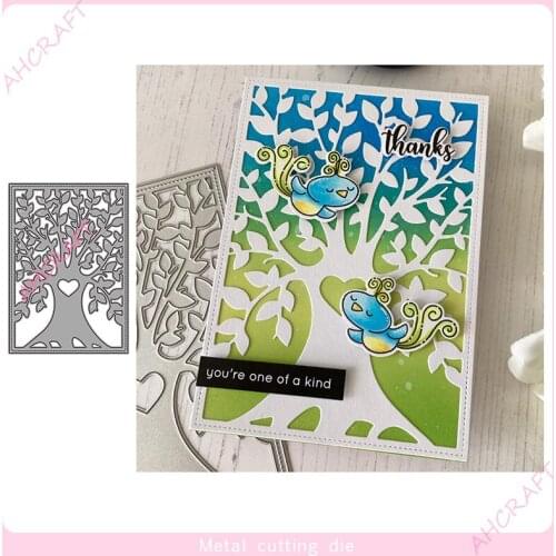 Tree Background Frame Metal Cutting Dies for DIY Scrapbooking Photo Album Decorative Embossing Paper Card Crafts Die 2021