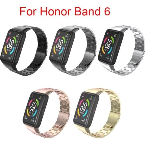Stainless Steel Strap For Huawei Honor Band 6 Smart Wristband Metal Replace Bracelet Watchband For Honor Band 6 Correa Accessory