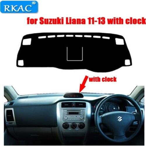 RKAC RIGHT -hand drive Car Dashboard cover rug for Suzuki Liana Dust proof car dashboard mat for Suzuki Liana 11-13 with clock