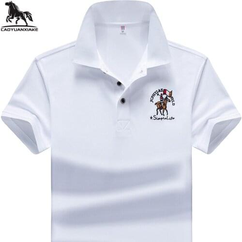 Polo Shirt men 95% synthetic Summer New Mens Polo Shirt lapel Solid color Short Sleeve Embroidered mens Casual Polo Shirt 1731