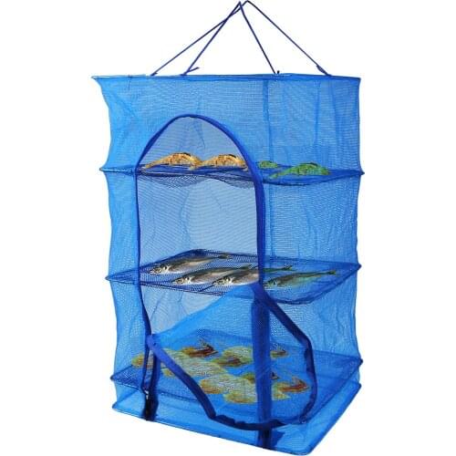 Fish Mesh Hanging Drying Net Food Dehydrator Durable Folding 4 Layers Fish Vegetable Dishes Dryer Net Drying Rack