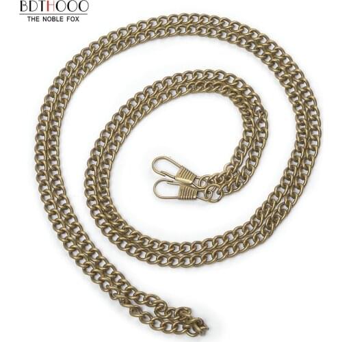 10pcs/lot 120cm Replacement Metal Chain For Bags Crossbody Handbag Antique Bronze Handle DIY Bag Strap Accessories Hardware Gold