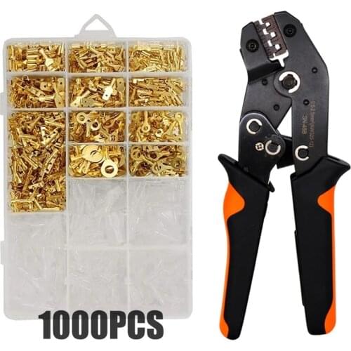 SN-48B Crimping Tool 1000 2.8/4.8/6.3 Plug Terminal Crimper Crimping Pliers Wire 0.5-2.5mm² AWG 20-12 Hand Tool Kit
