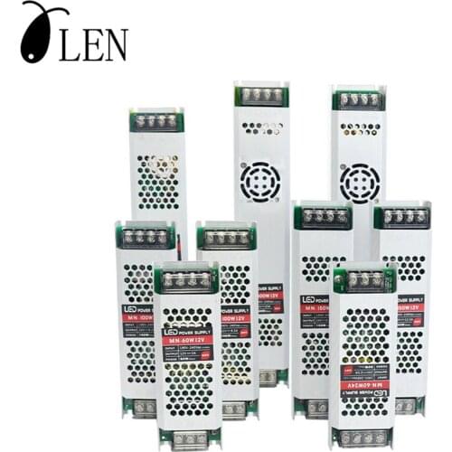 Ultra Thin LED Power Supply Lighting Transformers DC12V 60W 100W 150W 200W 300W AC190-240V Driver For LED Strips