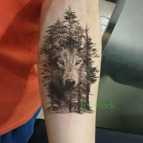 Waterproof Temporary Tattoo Sticker crow tiger Ganesha wolf forest tatto stickers flash tatoo fake tattoos for women men 7