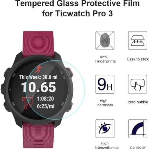 2x Smart Watch Bracelet Screen Film Cover Tempered Glass Screen Protector for Ticwatch Pro 3 Smart Watch Bracelet