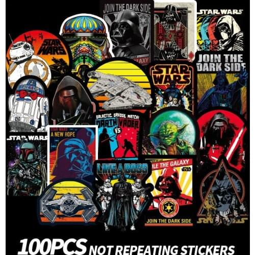 100Pcs/Set Star Wars Waterproof Funny Stickers for Luggage Laptop Bike Motorcycle Phone Car Case Decal Sticker