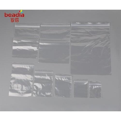 100pcs/bag 5*7/6*8/7*10/8*12/10*15/12*17/14*20/17.5*25cm Jewelry Lock Reclosable Plastic Poly Clear Bags Jewelry packaging