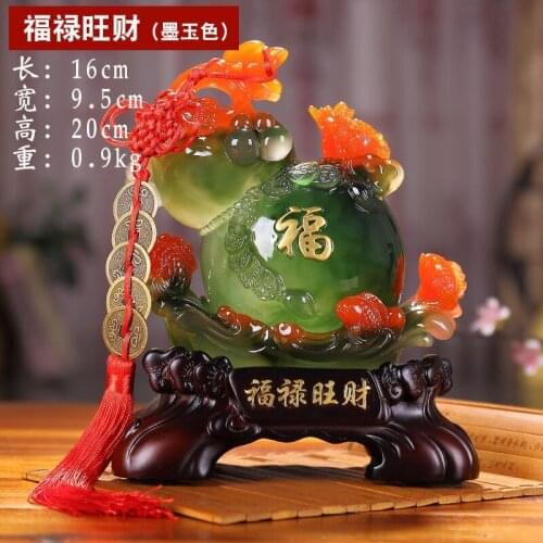 2021 HOME office Company shop Gook Luck money Mascot ZHAO CAI crystal resin JIN CHAN gourd FENG SHUI decorative Statue talisman