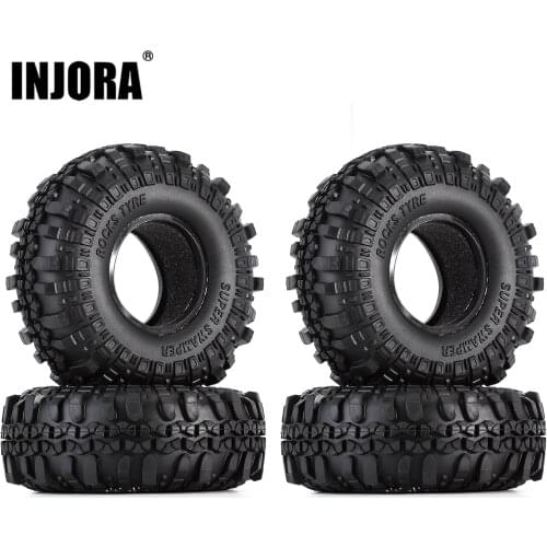 4PCS 1.9" Rubber Tyre / Wheel Tires for 1:10 RC Rock Crawler Axial SCX10 90046 AXI03007 Tamiya CC01 D90 D110