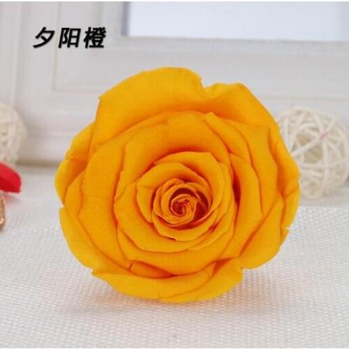 8pcs/box Rose Flower Collectible Sunset Orange Preserved Rose Flower Party & Holiday DIY Decorations Lovely Rose for Valentines