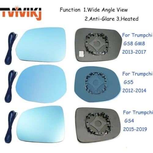 TVYVIKJ Side Rearview Mirror Blue Glass Lens For Trumpchi GS4 GS5 GS8 7 GM8 6 GA6 5 2012-2019 Wide Angle View anti glare door