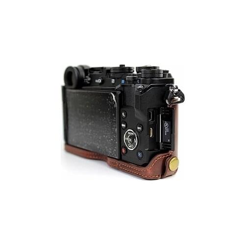 Handwork Camera Genuine leather cowhide Bag Body BOX Case For Olympus PEN-F PEN F Protective sleeve Hand Grip base shell