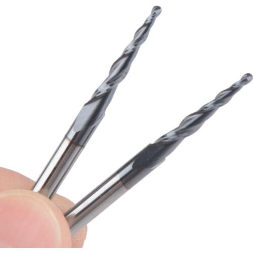 2pcs-R0.75*D4*20.5*50L*2F HRC55 Tungsten solid carbide Taper Ball Nose End Mill milling cutter cnc router bit wood knife tool