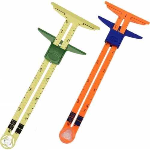 2Pcs Sewing Measuring Ruler Patchwork Tailor Ruler Tool Accessories Household Aluminum Plastic Sliding Gauge 5BB5940