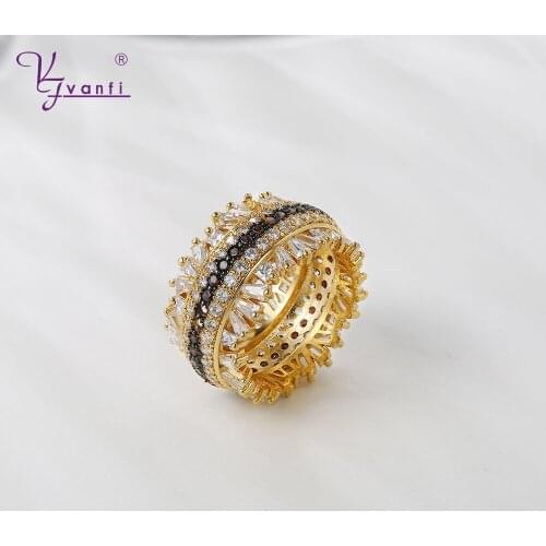 Kfvanfi 18 gold color deep red stone ring zircon cocktail ring for women party mothers day gift