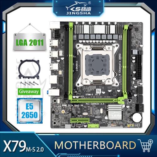 X79 Motherboard Set with Xeon E5 2650 LGA2011 Support DDR3 10600 ECC REG Memory MATX SATA NVME M.2 SSD