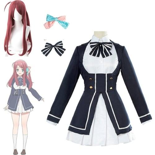 Anime Cosplay Costume Zombieland Saga Sakura Minamoto Women Lolita Dress Wig Uniform Halloween Party Costumes Role Play Wig