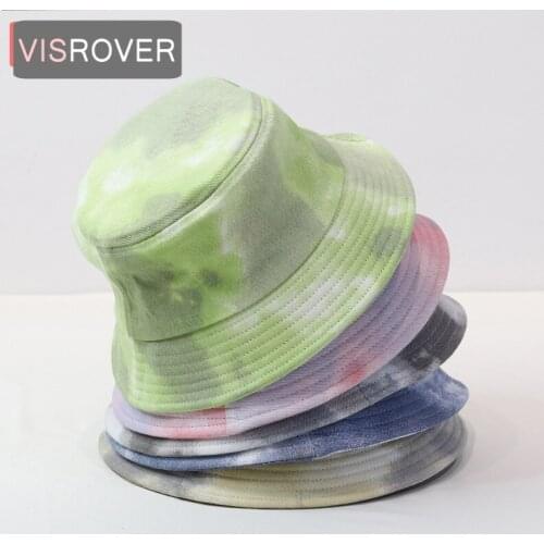 VISROVER 5 colorways Summer Sun Hat For Women Tie dye Bucket Spring fish hat outdoor sport Autumn ladies hat gift wholesales