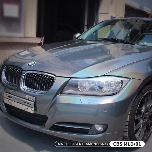 Matter Laser Metal Grey Color Changing Wrapping Vinyl Film Used For Cars 1.52*18m Roll Size Decoration