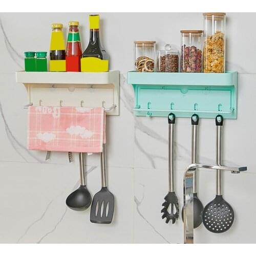 Multi-function Home Bathroom Storage Shelf Punch Free Shower Organizer Wall Mount Kitchen Storage Rack Stand