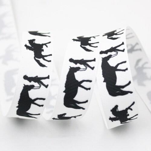 Cartoon hose&cowboy printed grosgrain ribbon 9-75mm DIY handmade materials christmas wedding gift wrap tape ribbons