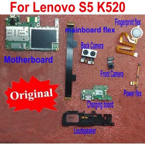 Original Motherboard Front Back Rear Camera Power Volume Flex Cable For Lenovo S5 K520 Charging board Mainboard Flex Loudspeaker