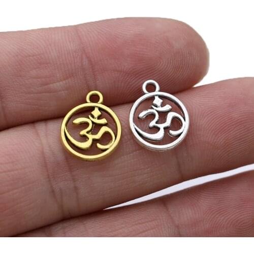 20PCS Silver Plated Yoga Charm Pendant for Jewelry Making Necklace Bracelet Accessories DIY Craft 12mm