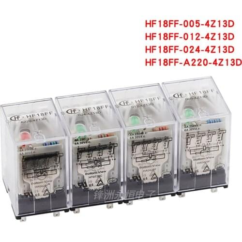 Relay HF18FF-005-4Z13D HF18FF-024-4Z13D HF18FF-A220-4Z13D 14 Feet 5A 250VAC Socket Type 12V