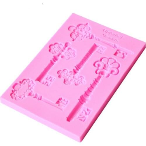 Silicone Classical Key 3D Fondant Mold Chocolate Biscuits Mousse Cake Decorative Mold Non-toxic Kitchen Baking Tools 2019 New