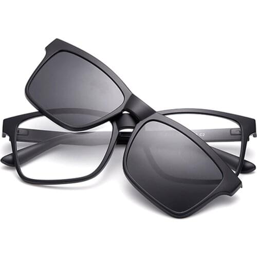 Clip on Sunglasses clip on glasses square Lens Men Women mirror clip Sun Glasses Night Vision Driving sunglasses for men